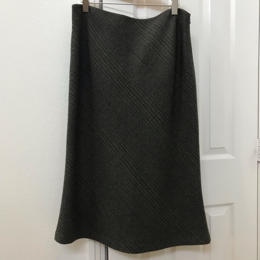NWT Ralph Lauren black label midi wool plaid skirt